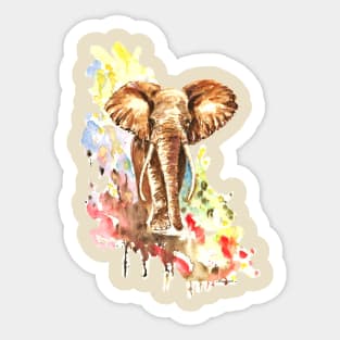 African Elephant Painting Sticker